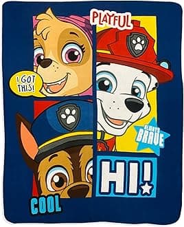 Royal Boys Girls Cozy Fleece Throw Blanket with Extra Soft Fun Design (Paw 5)