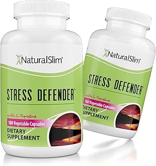 Stress Relief Supplement - Stress Defender, High Cortisol Reducer, Control Cravings, Sleep & Metabolism Support with Vitamin B5 Pantothenic Acid & L Tyrosine 180 Vegetable Capsules 2 Pack