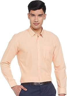 Peter EnglandMen's Everyday Solid Slim Fit Full Sleeve Formal Shirt | Cotton-Rich