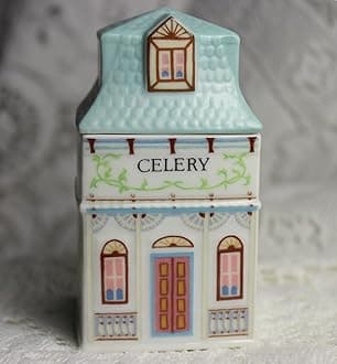 Lenox 'Spice Village' Porcelain Victorian House Spice Jar - Celery