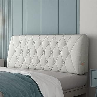 Bedside Cushion Bed Backrest Linen Headboard Cushion Support Reading Pillow Bolster for Twin Full Queen King Daybed Bed Bunk Bed Removable Washable,Gray,59"/150cm(Queen)