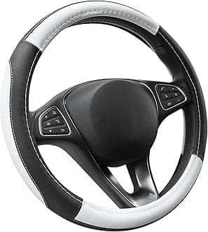 SEG Direct Microfiber Leather Steering Wheel Cover, For Outer Diameters of Approximately 14.6 inches (37 cm) to 15.4 inches (39 cm)