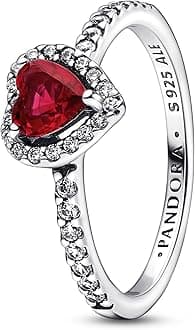 PANDORA Anillo Timeless 198421C02-54 corazón rojo