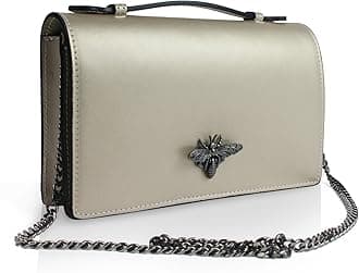 Gloop Women's Clutch Genuine Leather Bag Evening Bag with Chain Handbag Shoulder Bag Made in Italy