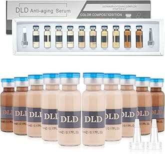 Facial Glow Starter Kit Facial Pigment Serum Treatment Kit,DLD Anti-Aging Serum Pigments Set for Micro-needling Skin Treatment 10 Vials 5ml Niacinamide and Peptides To Skin Tone Foundation