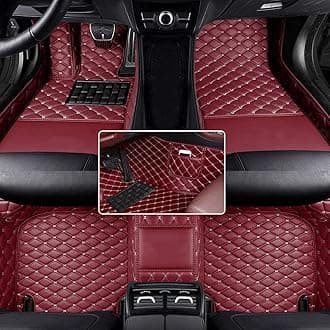 car Floor Mats fit for Toyota RAV4 1999-2025 Custom Style Luxury Leather All Weather Protection Floor Liners Wine-Red-Color