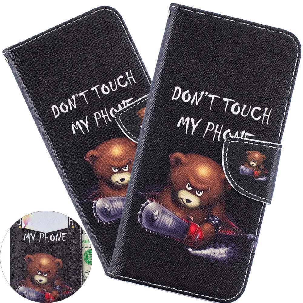 Hnzxy Compatible with iPhone 11 Pro Max Case iPhone 11 Pro Max Cover,Cute Bear Painted Flip PU Leather Notebook Wallet Case Magnetic Stand Card Slot Folio Bumper Case for iPhone 11 Pro Max,Bear