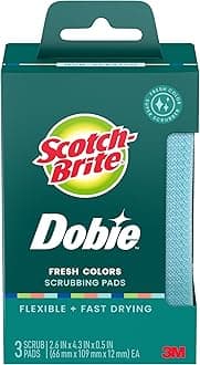 Scotch-Brite Dobie Colors Pads, Dobie Sponge for All Purpose Cleaning of Kitchen, Bathroom, and Household, Non Scratch Pads Safe for Non-Stick Cookware, 24 Count
