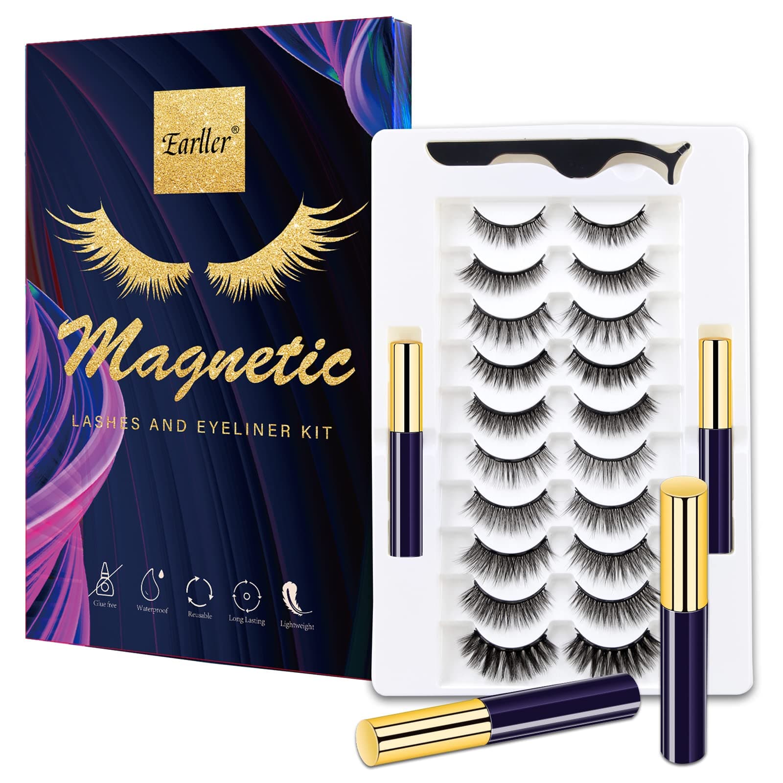 10 Pairs Magnetic Eyelashes Kit
