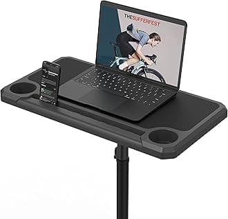 KOM Cycling Media Display - Indoor Cycling Desk for Bicycle Trainer - Bike Desk Creates Rad Indoor Cycling Pain Cave - Perfect for Displaying Zwift, TR, and Wahoo SUF!