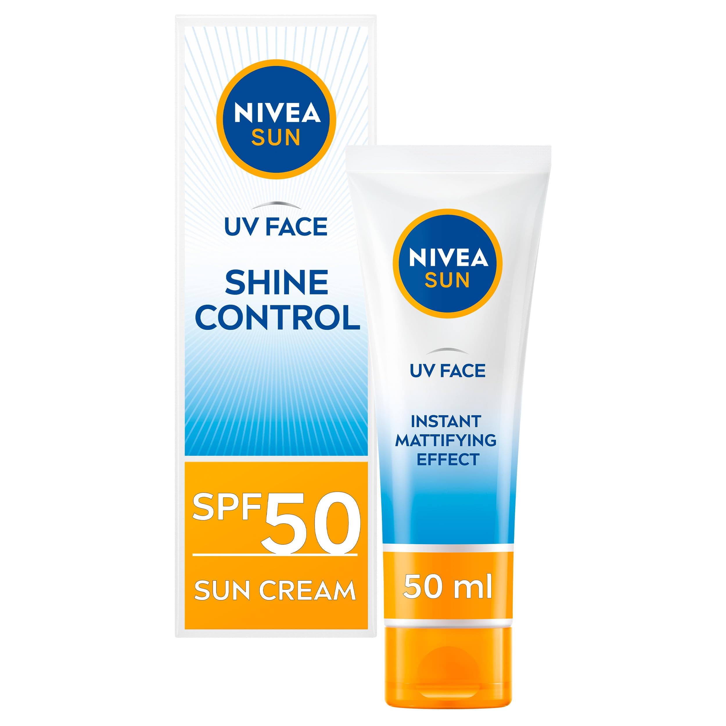 UV Face Shine Control SPF 50 Cream (50ml), Sun Cream Protects Against UVA/UVB Rays and Premature Skin Ageing, Sunscreen for Delicate Facial Skin
