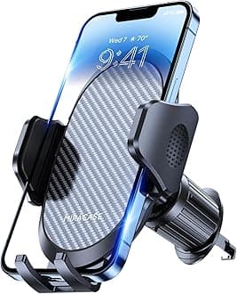 Miracase 【2024 New Generation】 Car Phone Holder with Newest Metal Hook Clip, Air Vent Phone Holder Car, Hands Free Universal Mobile Holder for Car Compatible with iPhone Android and All Smartphones