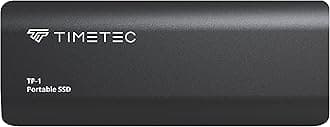 Timetec 512GB Portable External SSD USB3.2 Gen2 Type C Up to 550MB/s Ultra-Light Aluminum Mini External Solid State Drive with USB C to A Cable/USB A to C adapter for Desktops/Laptop/Mac/Mobile- Black