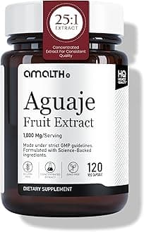 Amalth Aguaje Curves Capsule for Women 1000 mg- Extra Strength from Peru Natural Supplements- 120 Capsules Non- GMO Premium Quality Pills