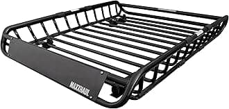 MaxxHaul 70115 46" x 36" x 4-1/2" Roof Rack Rooftop Cargo Carrier Steel Basket, Car Top Luggage Holder for SUV and Pick Up Trucks - 150 lb. Capacity, black