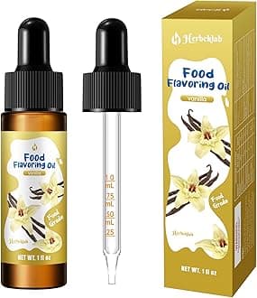 Vanilla Flavoring Extract – 1 fl oz Concentrated Food Flavoring Oil for Baking, Candy Making, Lip Gloss & Desserts, with Glass Dropper