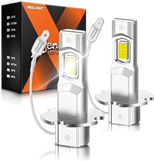 SEALIGHT H3 LED Fog Light Bulbs, 6000K Cool White 18000LM Super Penetration H3 LED Bulb, 1:1 Mini Size, Plug n Play, H3ll Bulb Light for Fog Lamp, DRL, Pack of 2