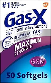 Gas-X Maximum Strength Gas Relief Softgels with Simethicone 250 mg for Bloating Relief - 50 Count