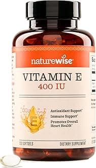 NatureWise Vitamin E 400 IU Softgels (180mg DL-Alpha) - Dairy Free, Gluten Free and Soy Free Antioxidant-Rich Dietary Supplement for Skin, Heart, and Immune Health Support - 4-Month Supply, 120 Count