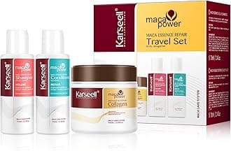 Travel Shampoo and Conditioner Set With Collagen Hair Mask, 3 Piece Carry On Vacation Kit, 70 mL 70 mL 100 mL