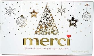 Merci Finest Christmas Assorted Chocolate Candy Gift Box, 14.1 Oz