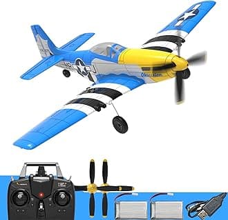 RC Airplanes, 4-CH RC Plane Ready to Fly P51 Pro Remote Control Plane for Beginners with Xpilot Stabilization System, One Key Aerobatic