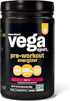 Sport Pre-Workout Energizer Berry (25 Servings) Pre Workout Powder for Women and Men, Supports Energy and Focus, Electrolytes, Vegan, Keto, Gluten Free Non GMO, 1.1 lbs (Packaging May Vary)