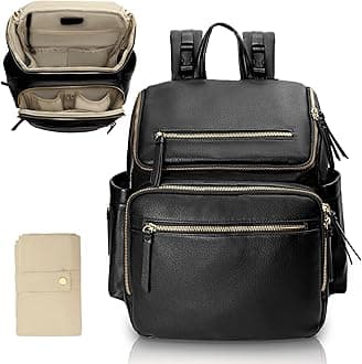 Diaper Bag Backpack Baby Diaper Bag Leather by Omanmoli with 17 Diaper Bag Organizing Pouches