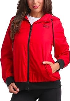 Reebok Women's Jacket - Weather Resistant Fleece Lined Windbreaker Jackets for Women – Cozy Zip Up Hoodie Jacket (S-XL)