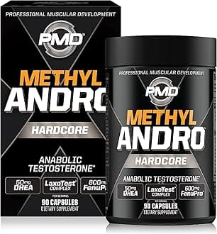 PMD Methyl Andro Hardcore - Support Testosterone for Lean Muscle & Strength Gains-Weightlifting and Workout Performance- Dietary Supplement (90 Capsules)