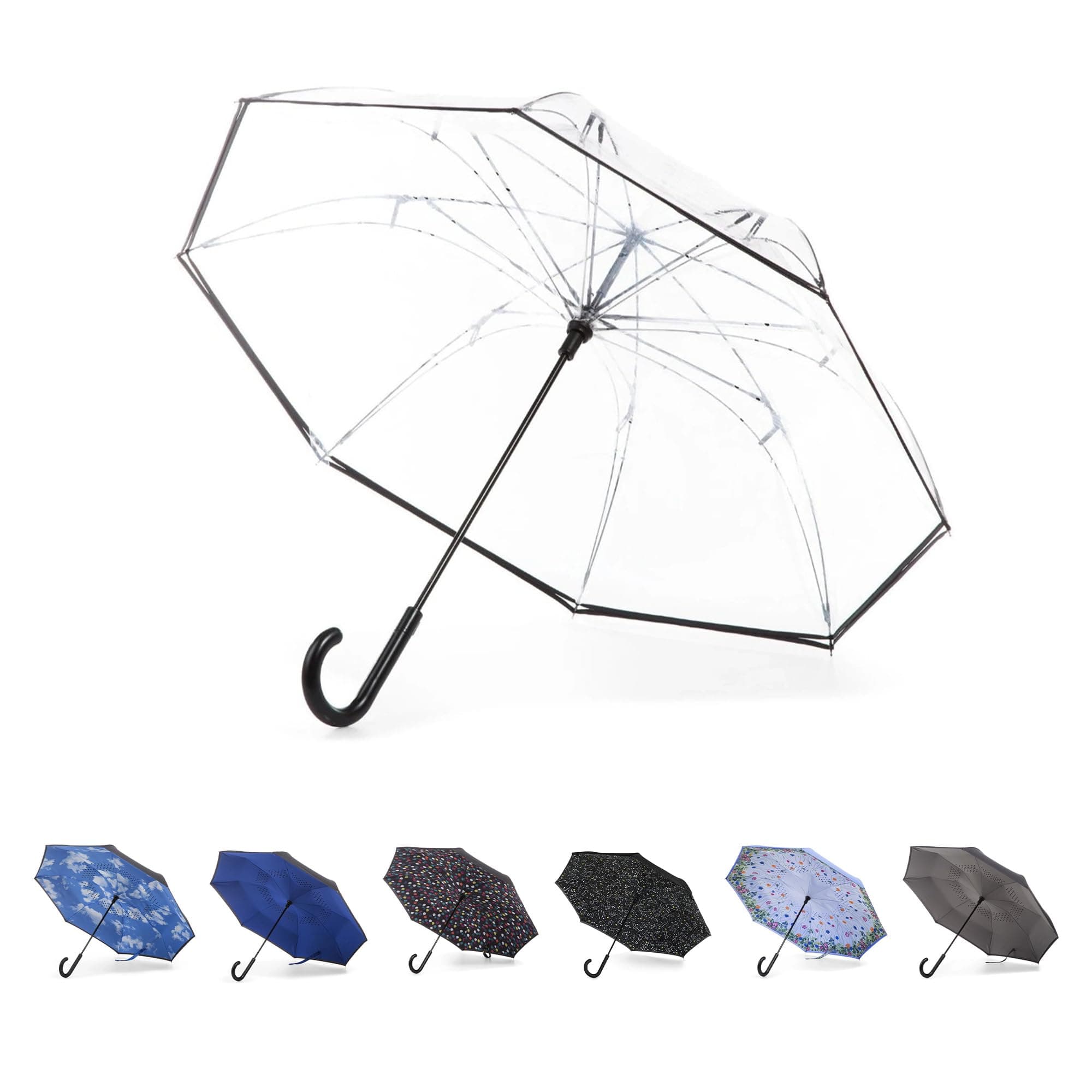 Auto Reverse Close Windproof Stick Inbrella with Water Repellent Protection