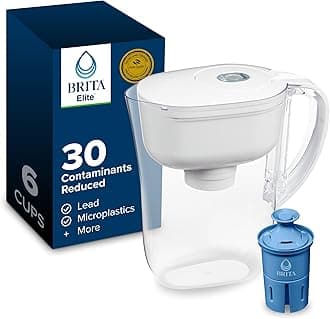 Everyday Elite Water Filter Pitcher, Removes 99% of Lead, Includes 1 Filter, 10-Cup Capacity, White