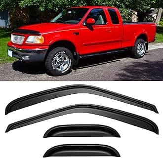 Window Rain Guards for 1997-2003 Ford F150 SuperCab, Vent Visors Shades Wind Deflectors for 1997-1999 F250 Light Duty, 2004 F-150 Heritage (Super/Extended Cab)