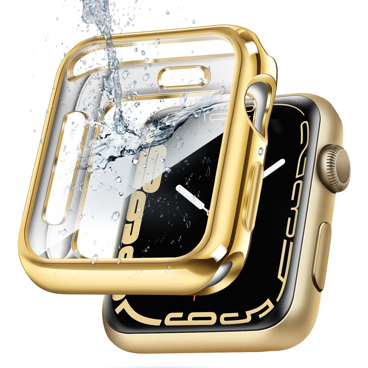 top4cus 42mm Case Soft Lightweight Anti-Scratch All Around Protective 42mm Iwatch Waterproof Cover Shiny Workout Shockproof Bumper Screen Protector Compatible with Apple Watch Series 3/2/1 -Gold