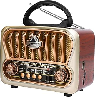 Portable AM FM Radios, Transistor Shortwave Retro Vintage Radios with Loud Speakers, Support USB Power Or D Battery(Champagne Gold)