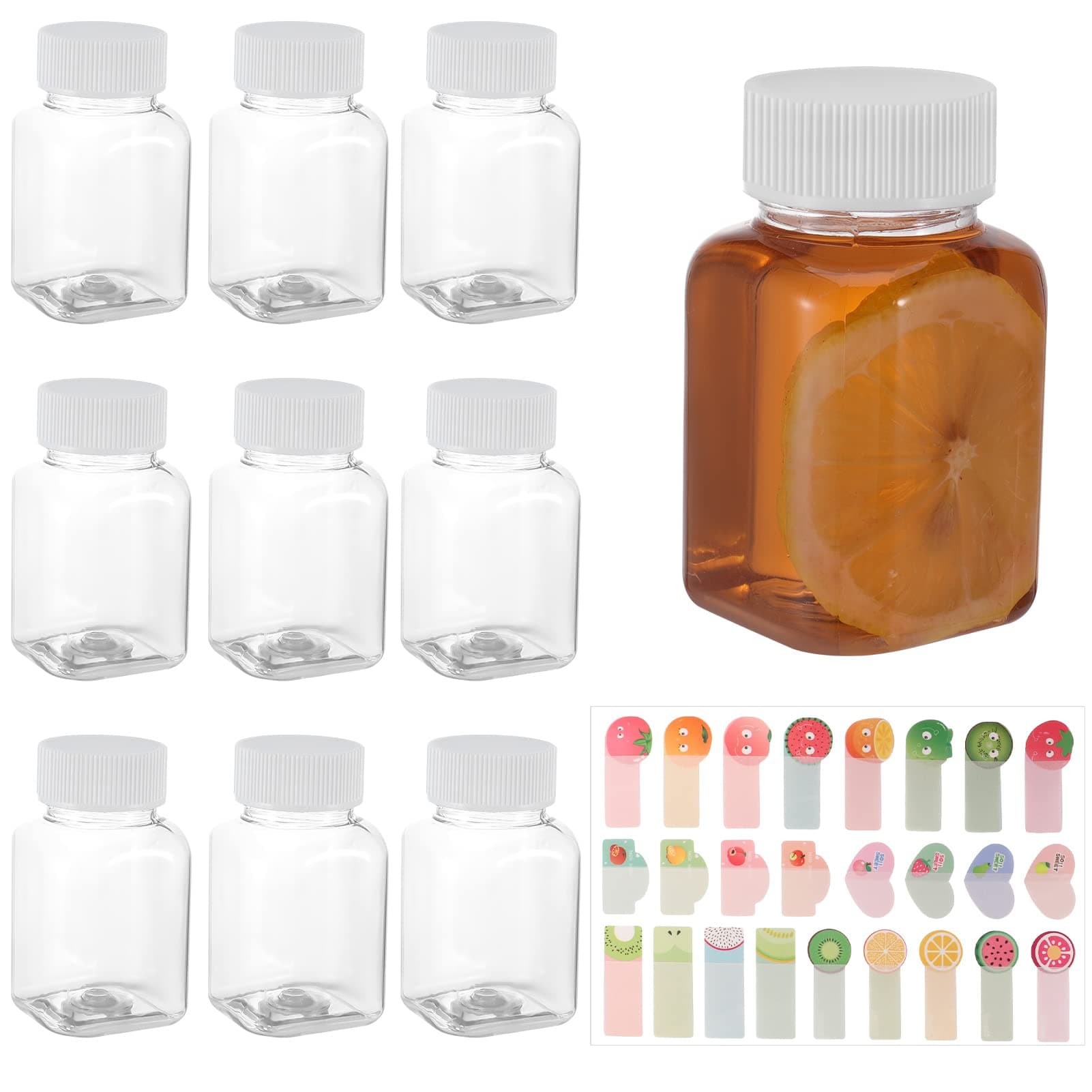 9 Pcs 3.5oz/100ml Ginger Shot Bottles With Lids Juice Shot Bottles Plastic Leak-proof Shot Bottles Reusable Shot Bottles For Smoothie,Juice,Ginger,Beer