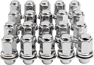 Set of 20, 14x1.5mm OEM Style Factory 1.85 Inch 7/8 22mm Hex Mag Washer Lug Nuts Compatible with Sequoia Landcruiser Tundra Lexus LX