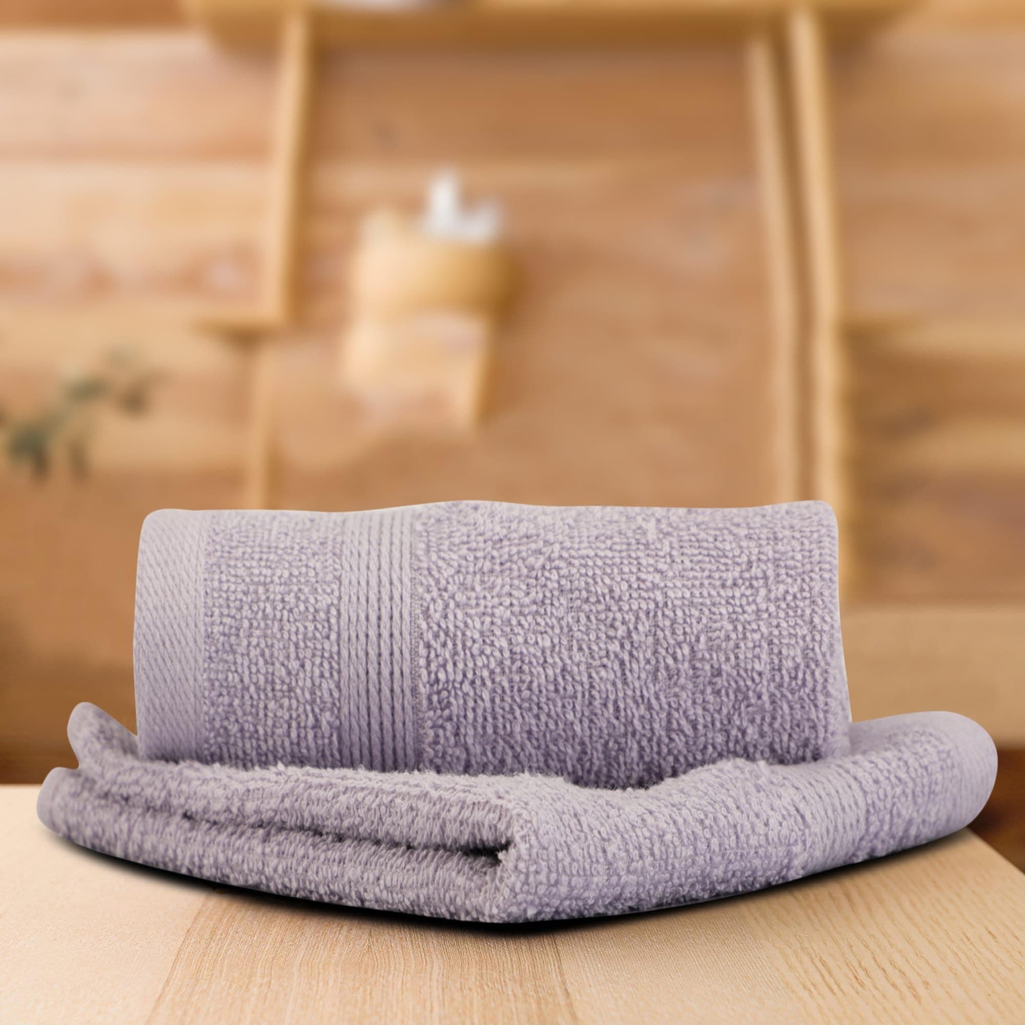 Lavender Cotton 500 GSM 2-Piece Solid Face Towel Set