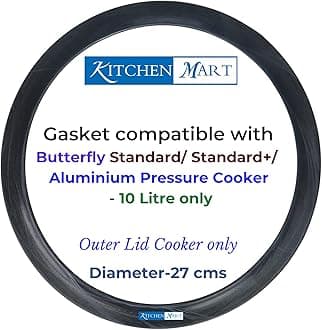 Kitchen Mart Gasket compatible with Butterfly Outer Lid Pressure cooker (For Aluminium & Hard Anodised Cookers, 10 Litres)