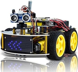 smart car robot,4wd programmable diy starter kit for arduino for uno r3,electronics programming project/stem educational/science coding robot for teens adults,15plus , 145, KS0470-U