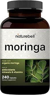 Moringa - 240 Capsules - Organic Moringa for Immune, Energy & Skin Health Support* - Green Superfood Properties