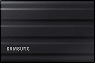 Samsung T7 Shield Portable SSD 4TB USB 3.2 Gen2 External SSD, Black, Up to 1,050MB/s, Rugged, IP65 Water & Dust Resistant, for Photographers, Content Creators and Gaming, Mac Compatible, MU-PE4T0S