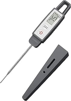 Lavatools PT09C Super-Quick Commercial Grade Digital Thermometer for Cooking, Meat, Candy, Candle, Liquid, Oil, 3" Compact Probe, Splash Proof, °C/°F Toggle, Hold Function - Sesame