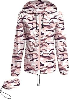 Raincoat Women Lightweight Waterproof Rain Jackets Packable Outdoor Hooded Windbreaker
