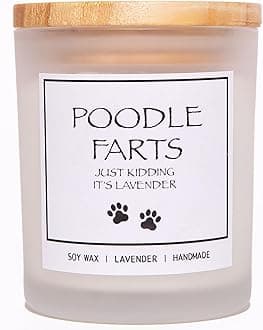 Poodle Gifts & Decor, Poodle Gifts for Women, Dog Mom Gift for Women - Pet Friendly Lavender Scented Candle