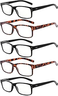 Eyekepper Pack of 5 Classic Spring Hinge Reading Glasses Sun Reading Glasses