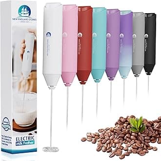 Electric Milk Frother Handheld, Battery Operated Whisk Beater Foam Maker for Coffee, Cappuccino, Latte, Matcha, Hot Chocolate, Mini Drink Mixer, No Stand, White