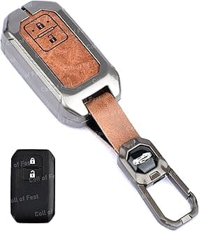 Car Key Cover Compatible with Maruti Suzuki jimny Baleno Grand Vitara XL6 Swift New Brezza 2022 Ertiga Dzire 2-Button Smart Key