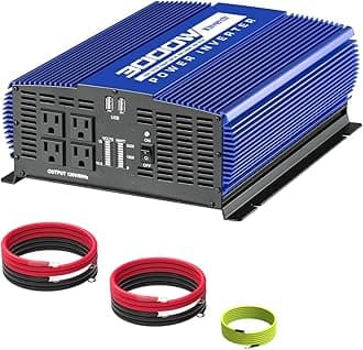 3000W Power Inverter 12V DC to 110V AC Car Battery Inverter with 4 AC Outlets /2 USB Port, Car Inverter for Home/Truck/Boat/RV Power Inverters for Vehicles
