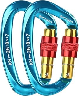 Screwgate Locking Carabiner Clip - Professional Rock Climbing Carabiner Screw Lock,Heavy Duty Carabiners for Climbing,Mountaineer,Hammock,Camping,Outdoor Equipment